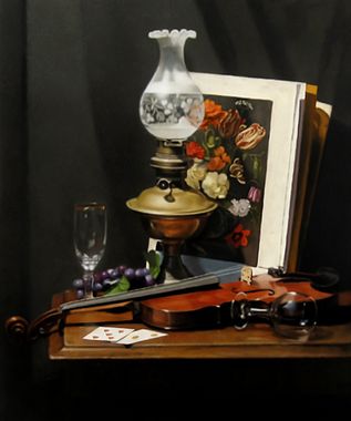 Still life with Lamp and Violin