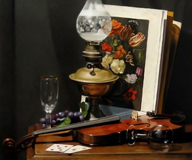 Still life with Lamp and Violin
